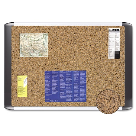 Mastervision Tech Cork Board, 72" x 48", Tan Surface, Silver/Black Aluminum Frame MVI270501